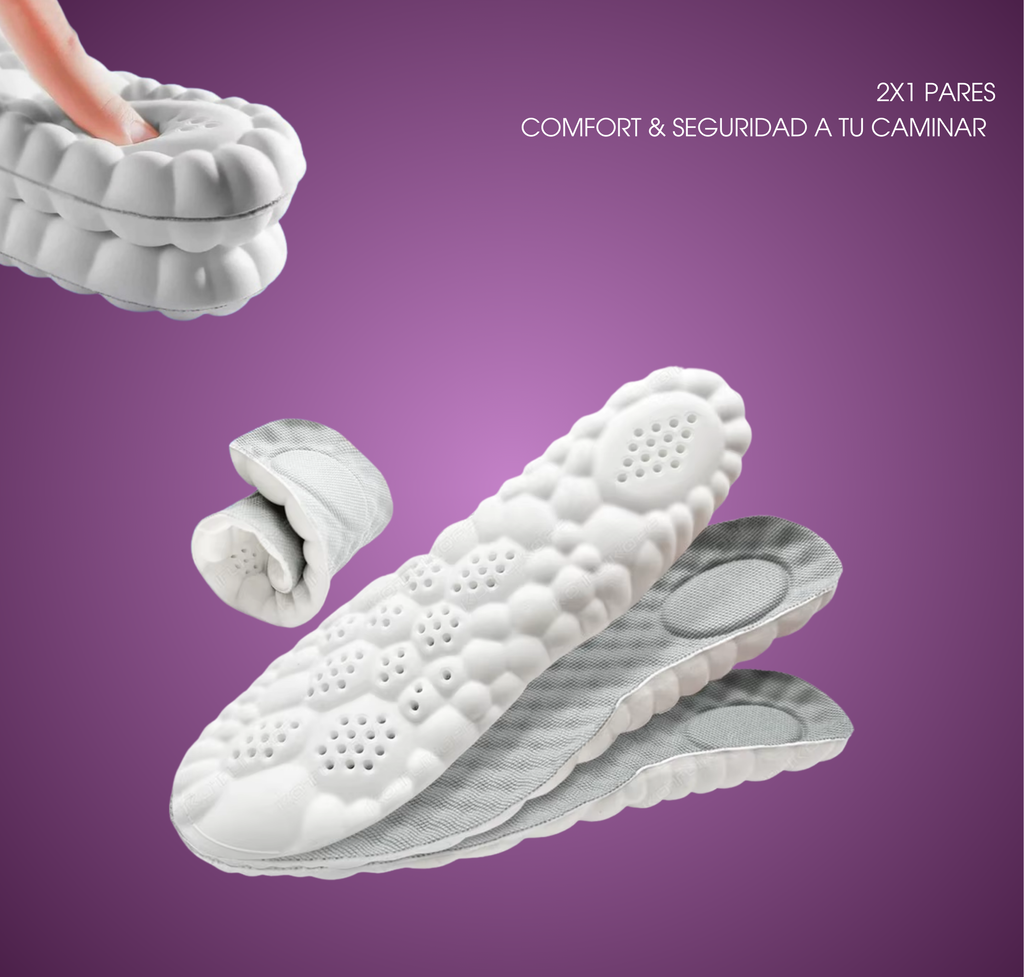 KIT ANTI DOLOR PLANTAR | 2X1 Plantillas cloud 5D + Plantillas silicone comfort + Tobillera pro fascitis